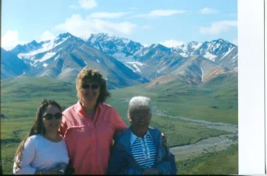 2006 - Alaska with Patti, Anita, Evie (poor scan).webp
